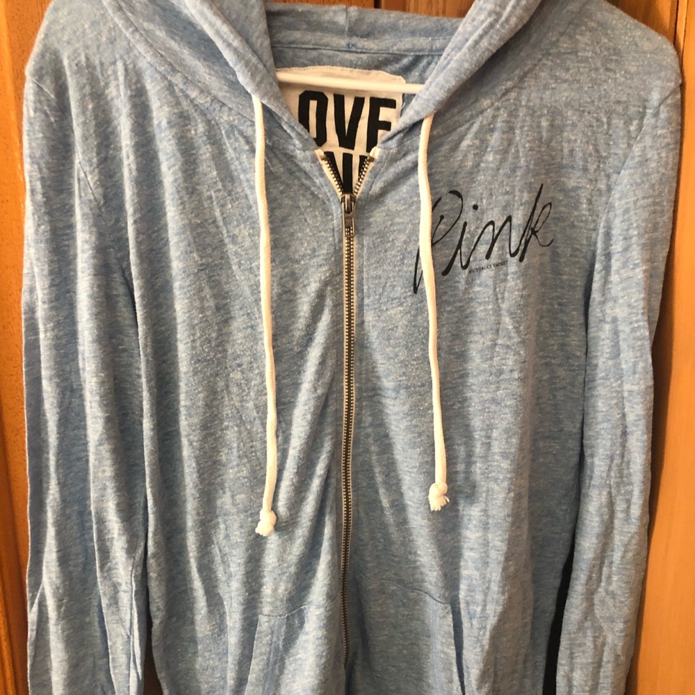 PINK lightweight zip up sweatshirt